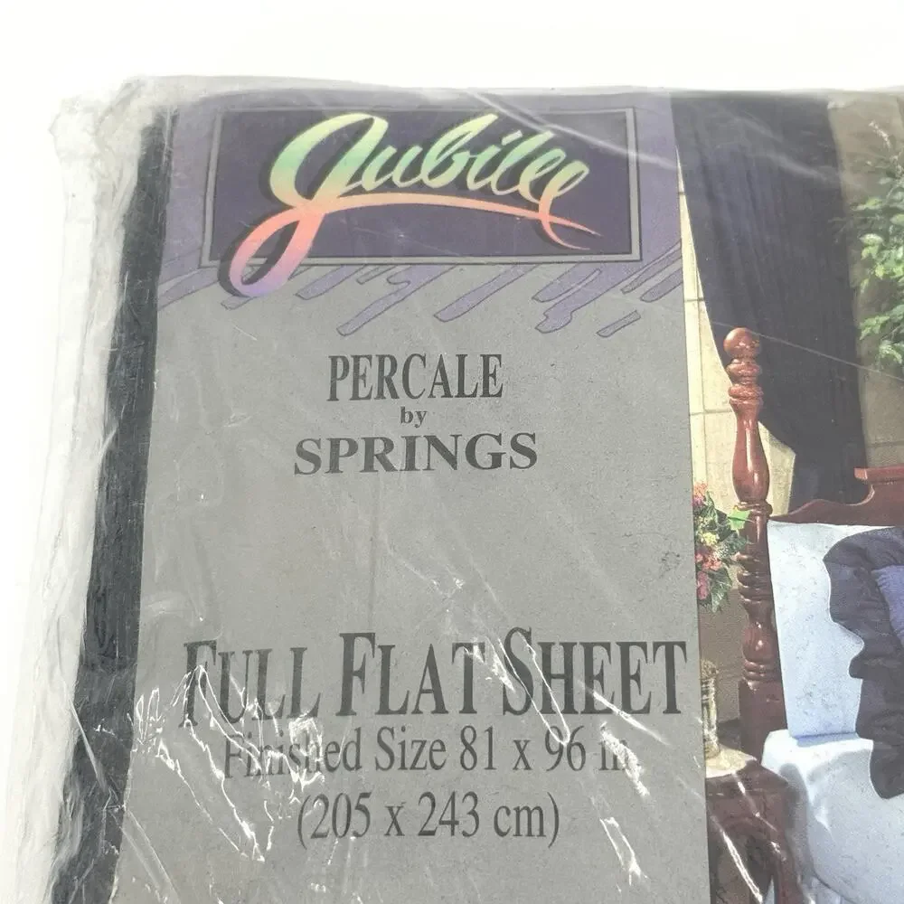 Jubilee FULL Flat Sheet 180 Thread Count BLACK Soft Percale Made in USA NIP